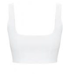 PrettyLittleThing Cream Square Neck Zip Back Crop